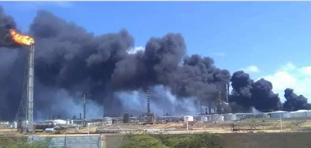 Se incendió la planta catalítica de la refinería Cardón