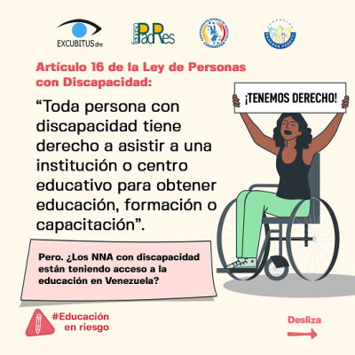 Consorven: En riesgo educación de niñas, niños y adolescentes con discapacidad