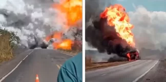 Explosión de un camión de combustible dejó tres heridos en Brasil