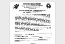 Cartel de Notificación Acta N 791